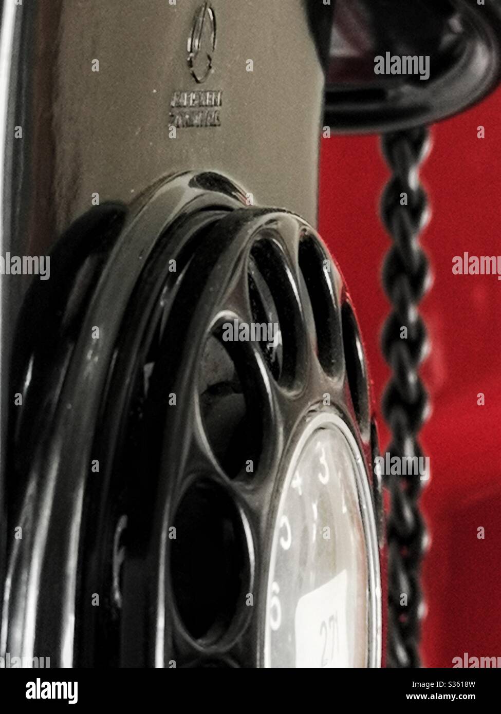 Closeup of old rotary dial telephone - Smartphone Captured Stock Image