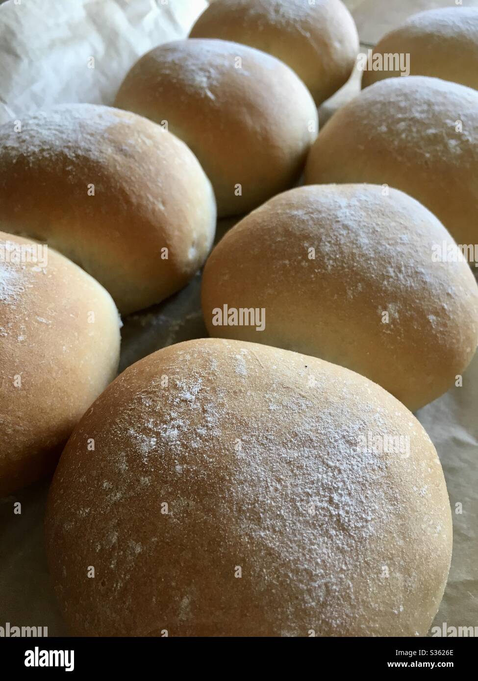 Home made freshly baked bread buns - Smartphone Captured Stock Image