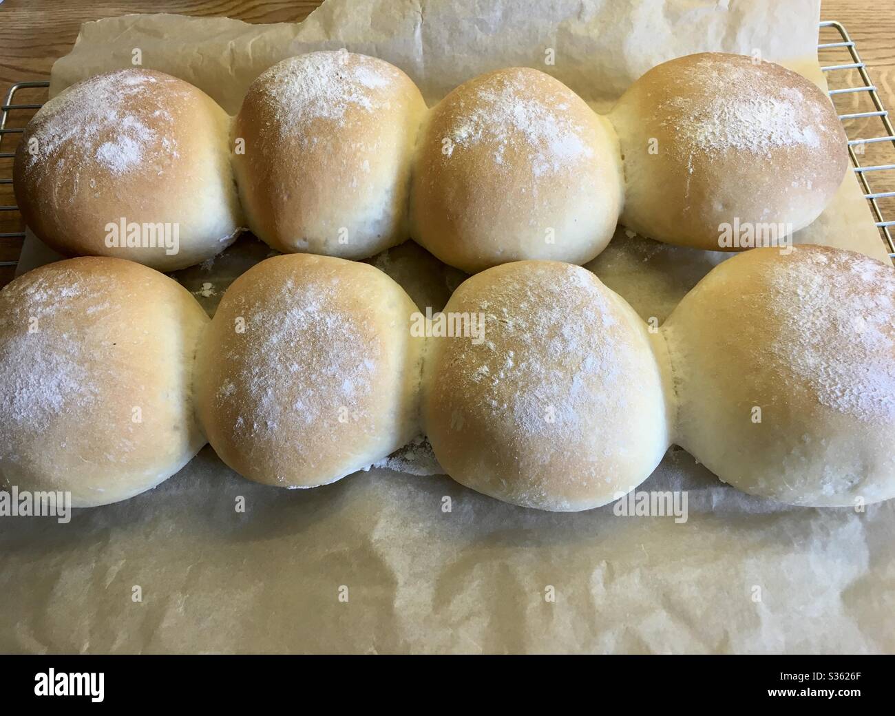 Home made freshly baked bread buns - Smartphone Captured Stock Image
