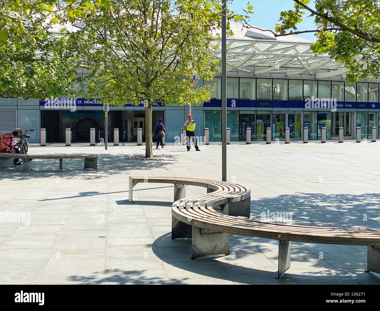 Kings Cross train station during the Covid-19 lockdown, London - Smartphone Captured Stock Image