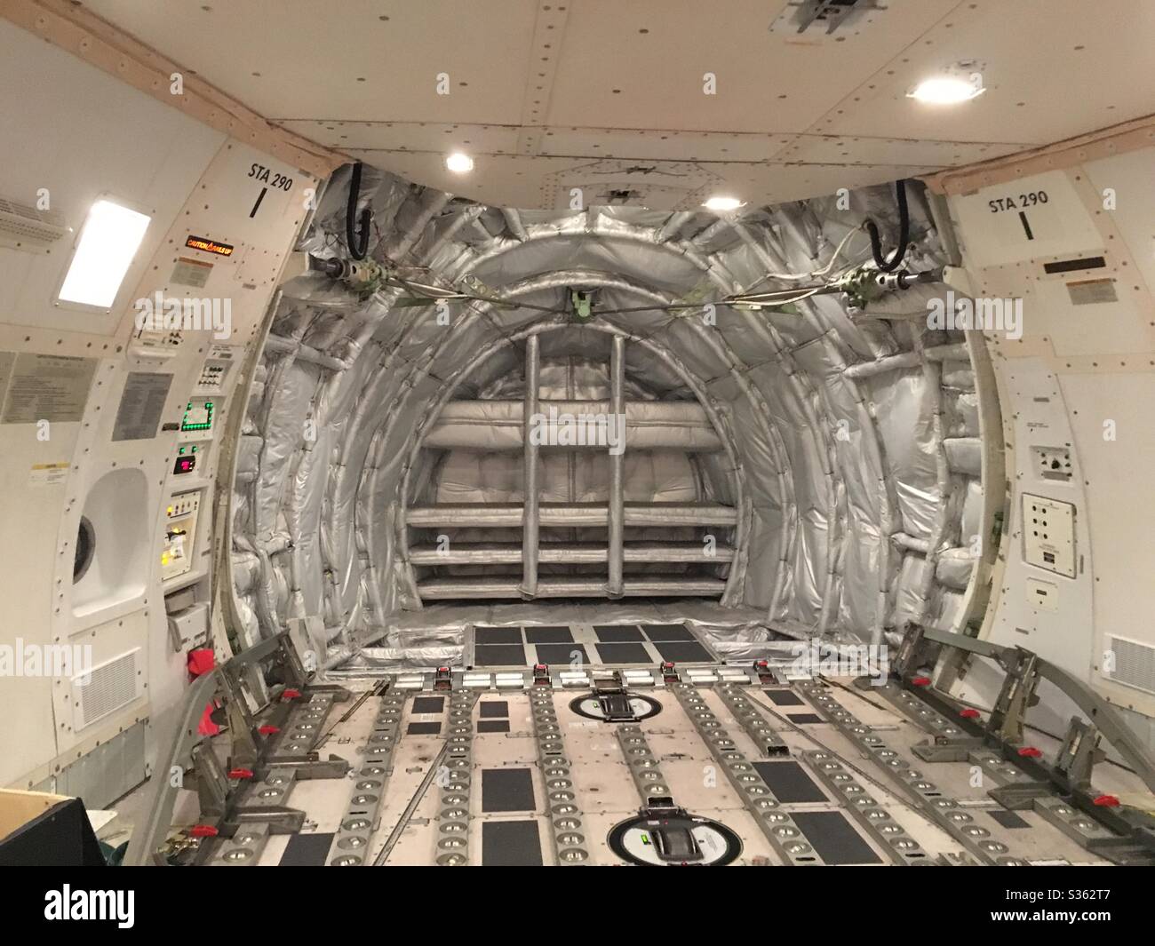 Inside View of the Nose Cargo door on Boeing 747-800 Freighter - Smartphone Captured Stock Image