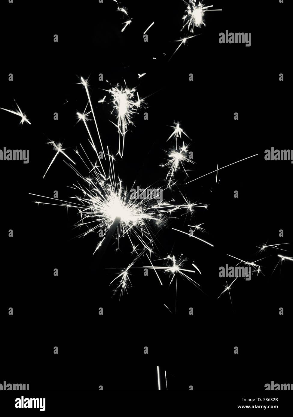 Sparklers in bonfire night - Smartphone Captured Stock Image