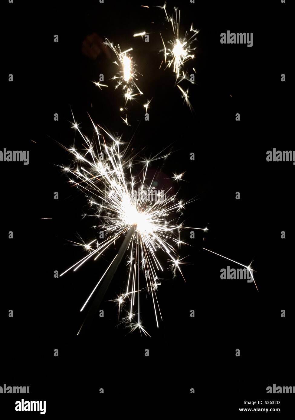 Sparklers in bonfire night - Smartphone Captured Stock Image