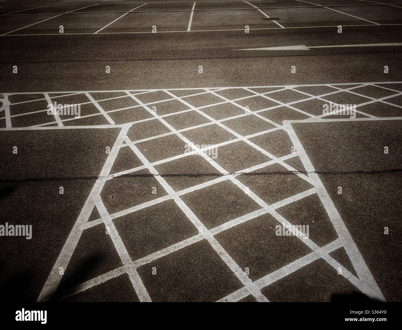 Footpath between parking spaces - Smartphone Captured Stock Image