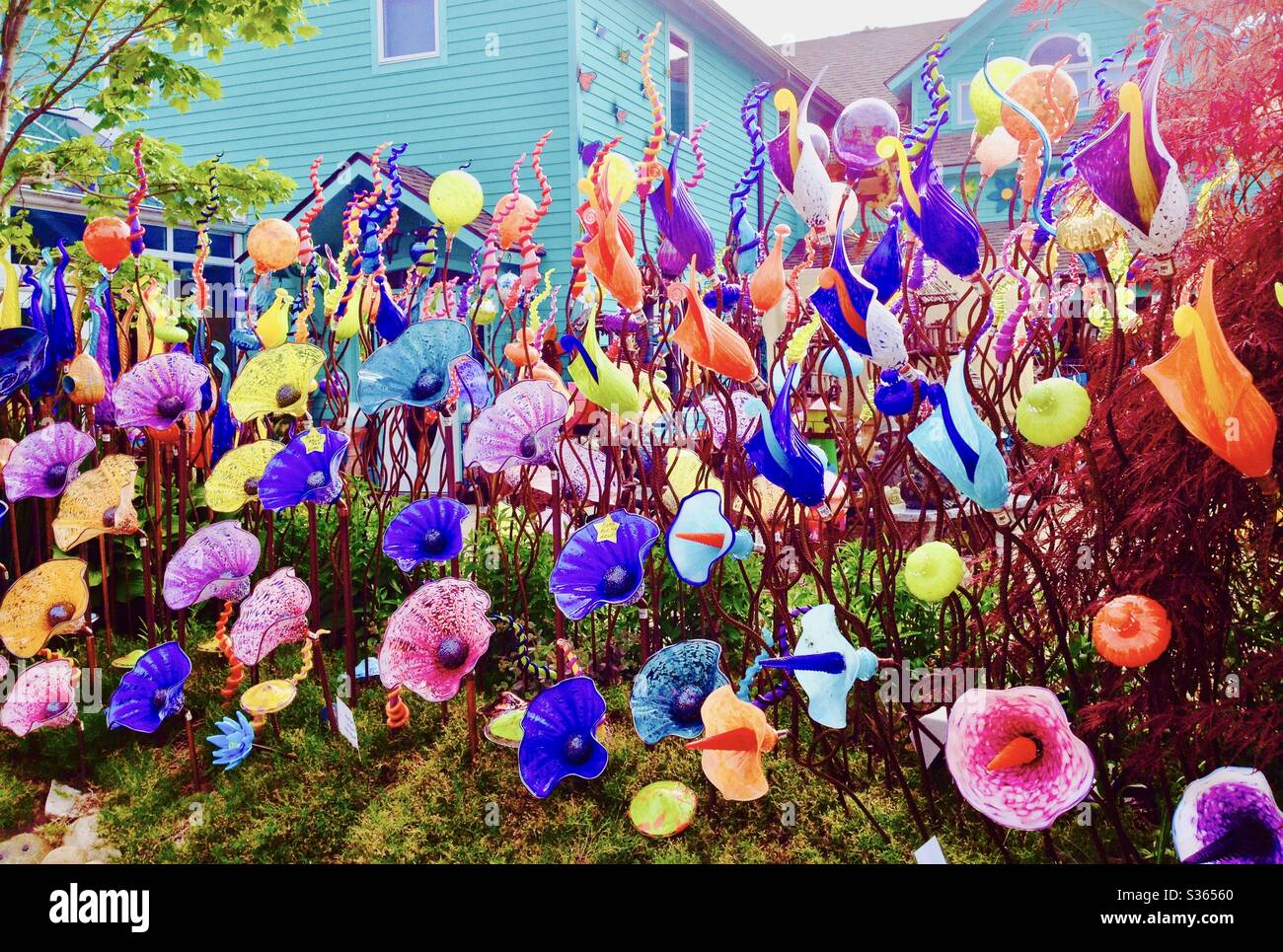 Yard full of colorful glass - Smartphone Captured Stock Image