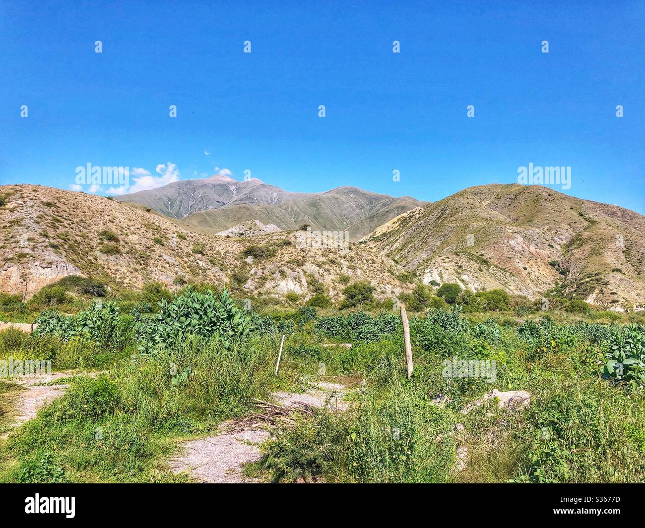The arid landscape of Northern Argentina. - Smartphone Captured Stock Image
