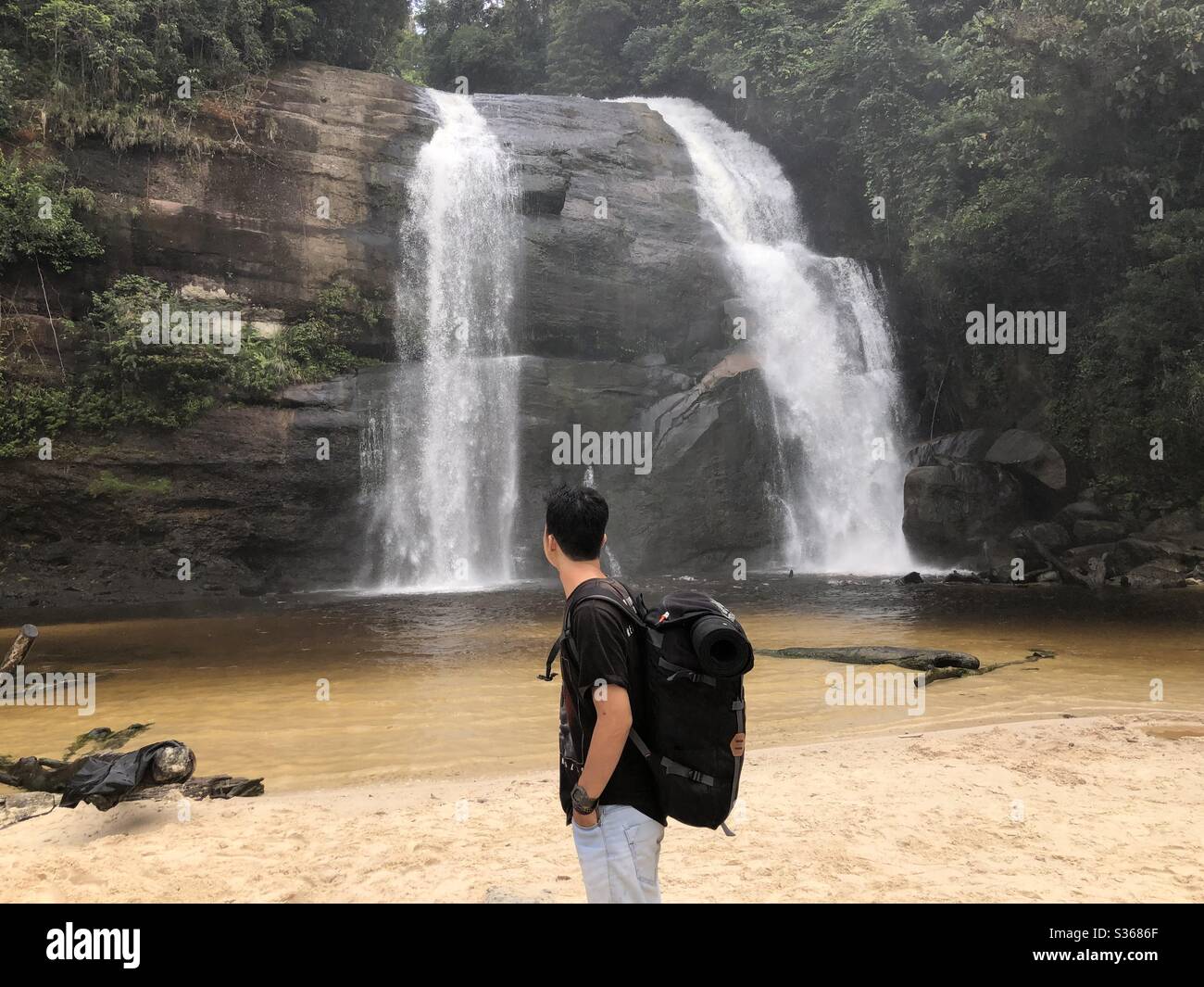 This is the Dait waterfall in West Kalimantan. Stock Photo