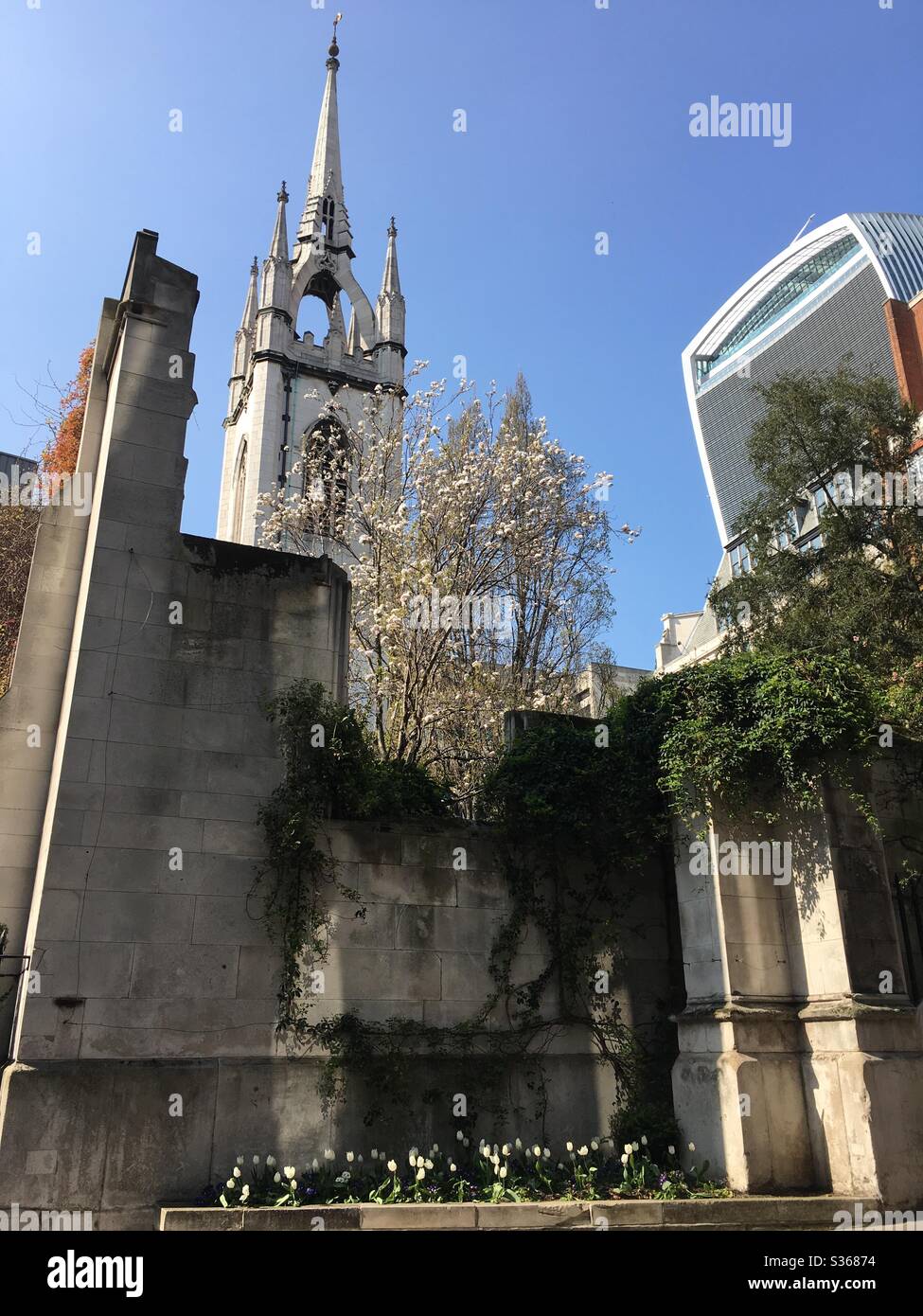 Old and new buildings in the city of London - Smartphone Captured Stock Image