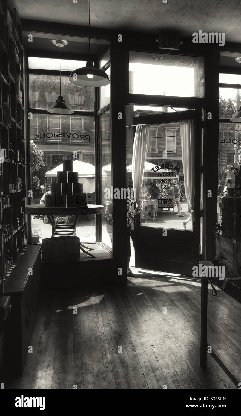 Specialty market in Ashtabula, Ohio - Smartphone Captured Stock Image