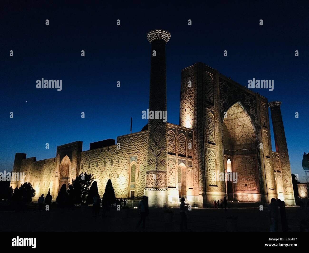 Samarkand at night. Stock Photo