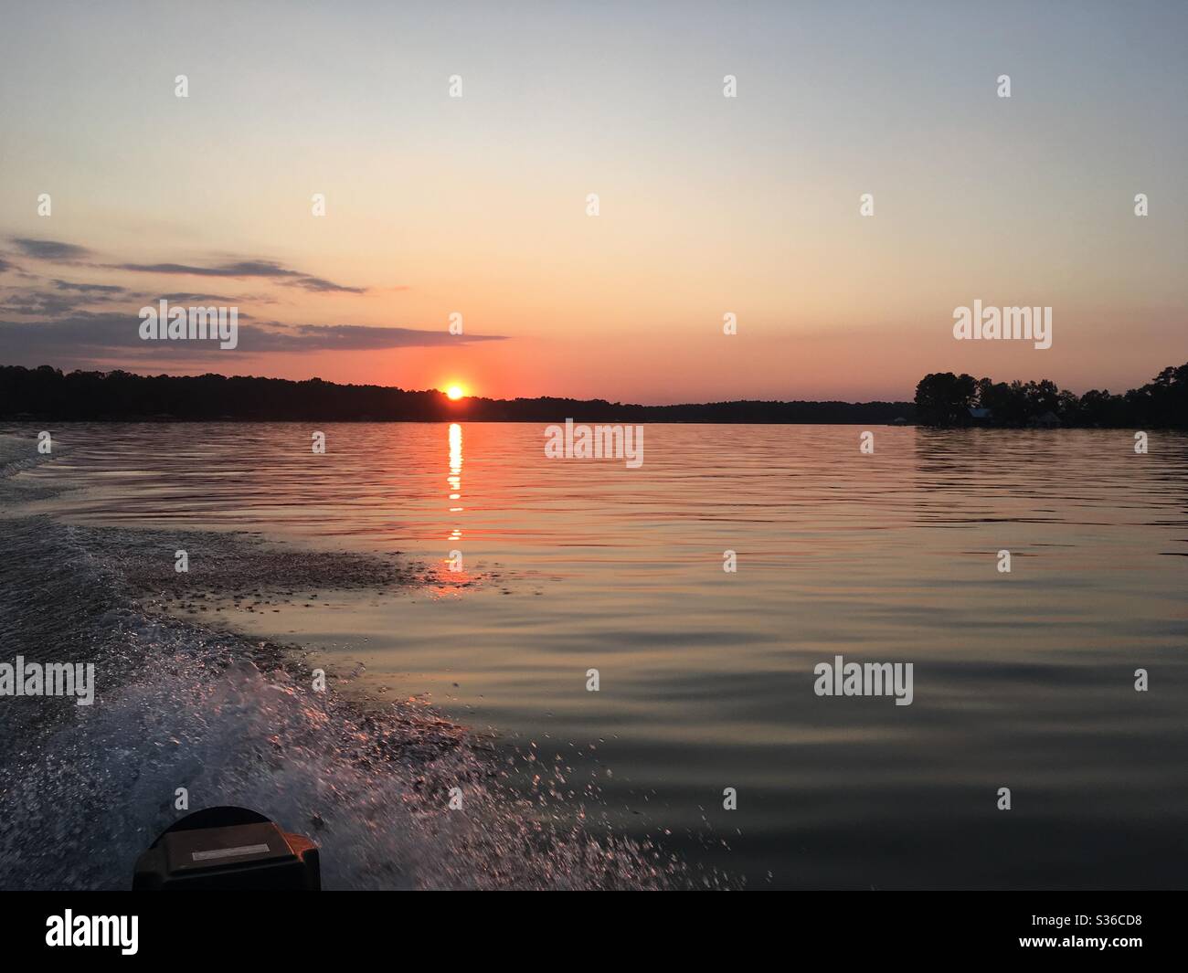 Lake sunset in Georgia Stock Photo