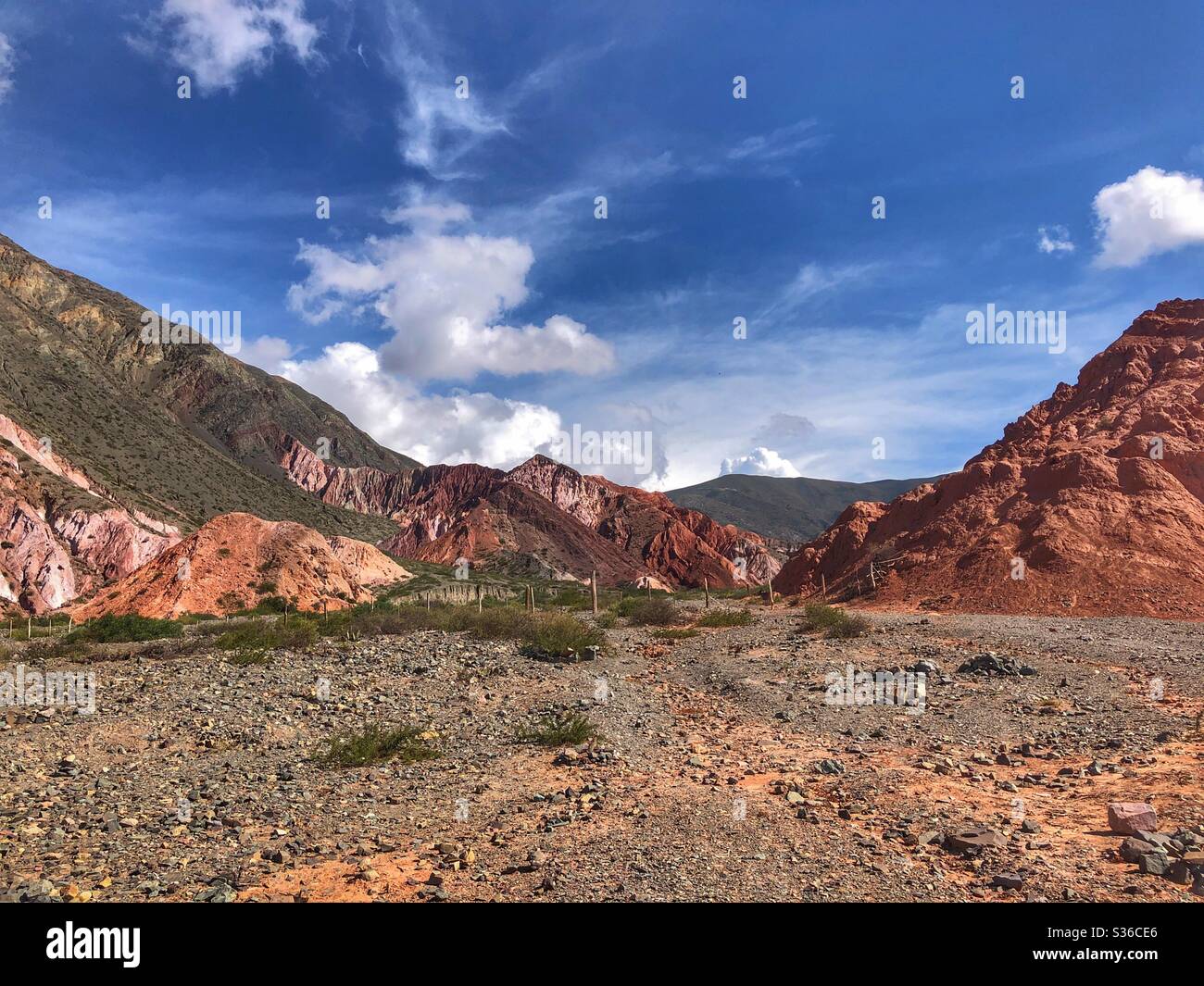 The rugged, arid landscape of Northern Argentina. - Smartphone Captured Stock Image
