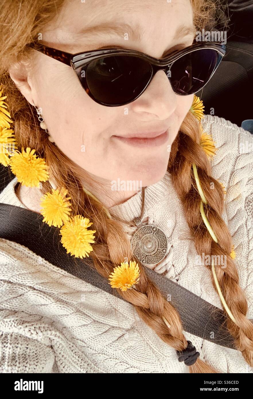Dandelion braids - Smartphone Captured Stock Image