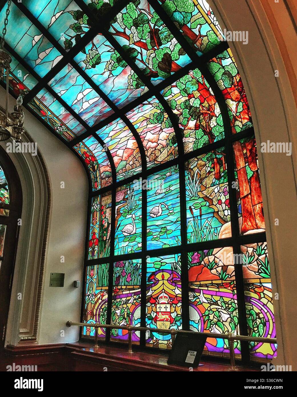 Stained glass windows at Quebec provincial parliament, Quebec City, Canada Stock Photo Alamy