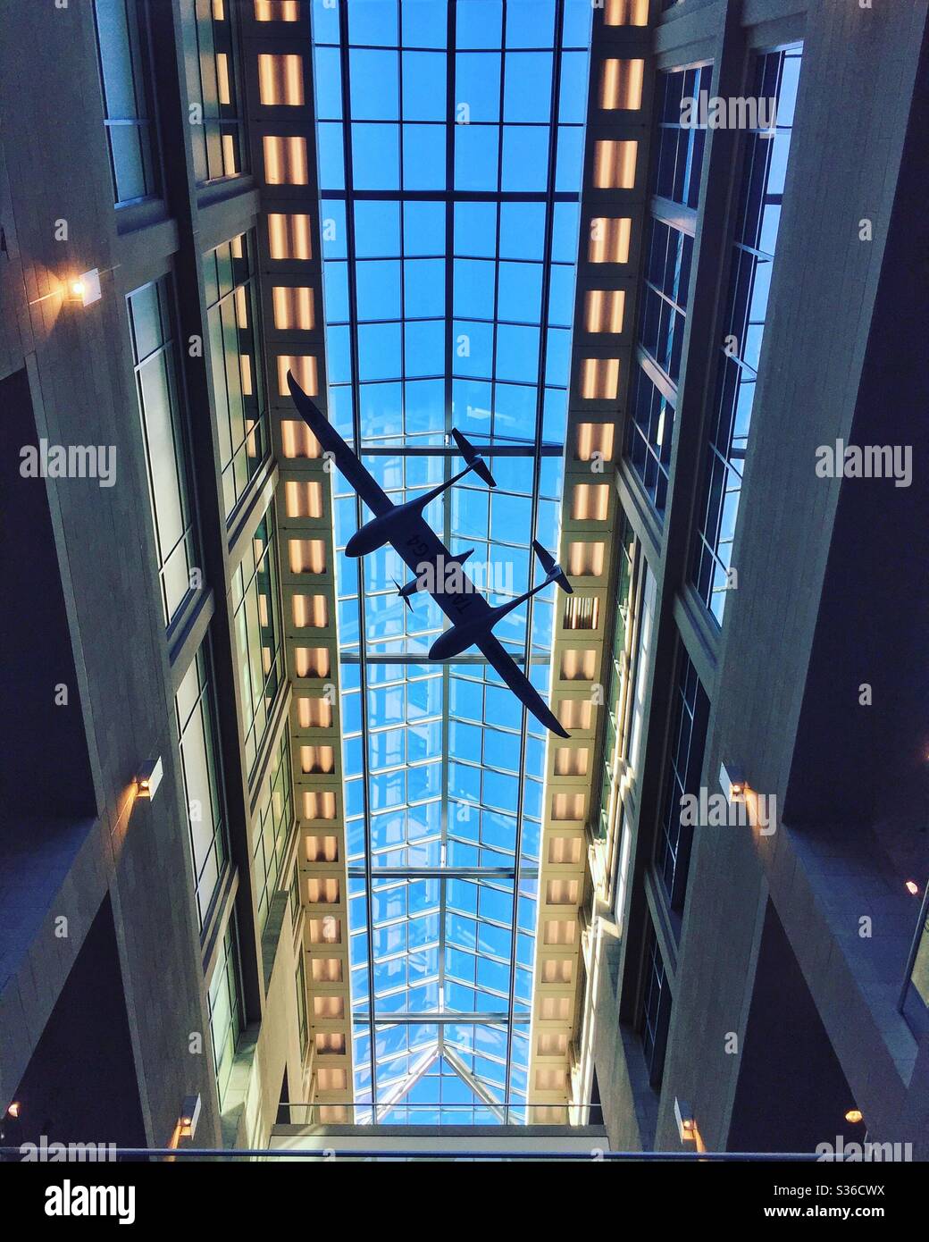 Atrium of International Civil Aviation Organization headquarters, Montreal, Canada - Smartphone Captured Stock Image