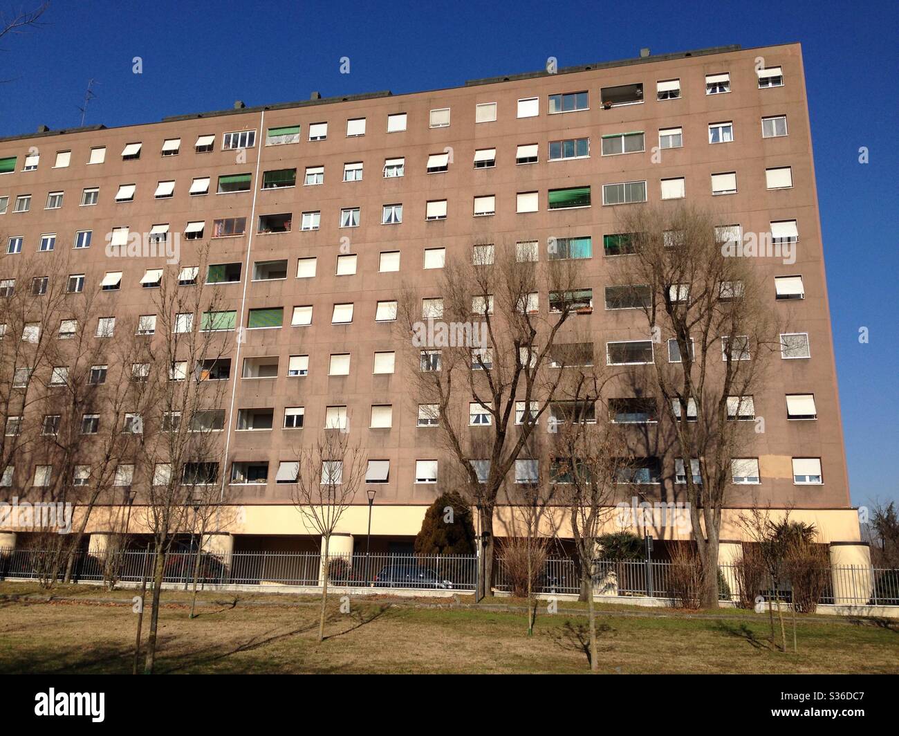 Apartment block in Quarto Cagnino, Milan, Italy, 2019. - Smartphone Captured Stock Image