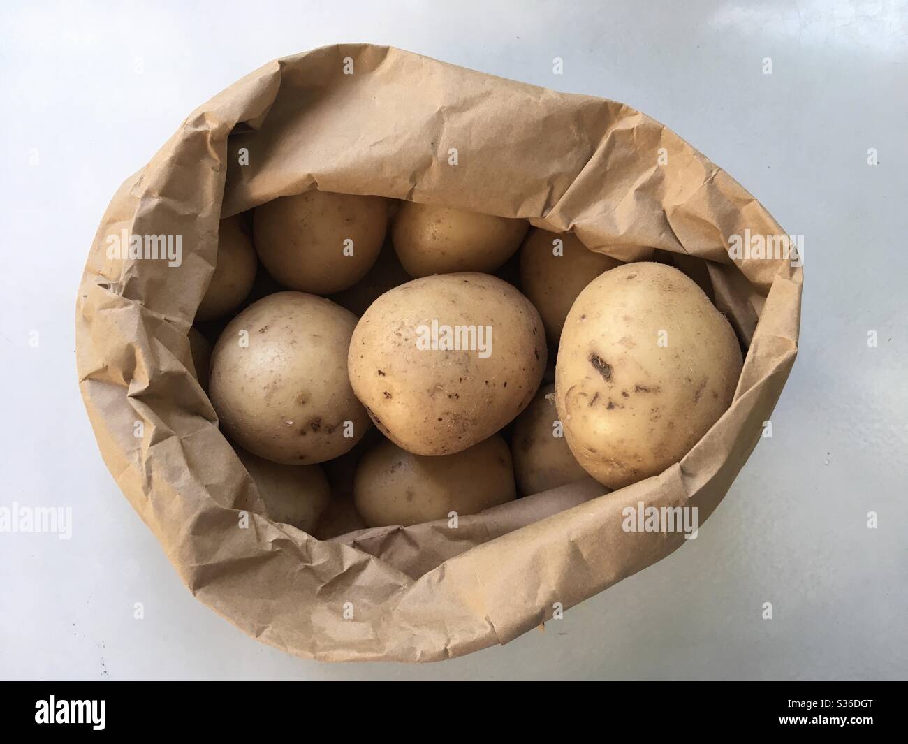 Bag of potatoes Stock Photo