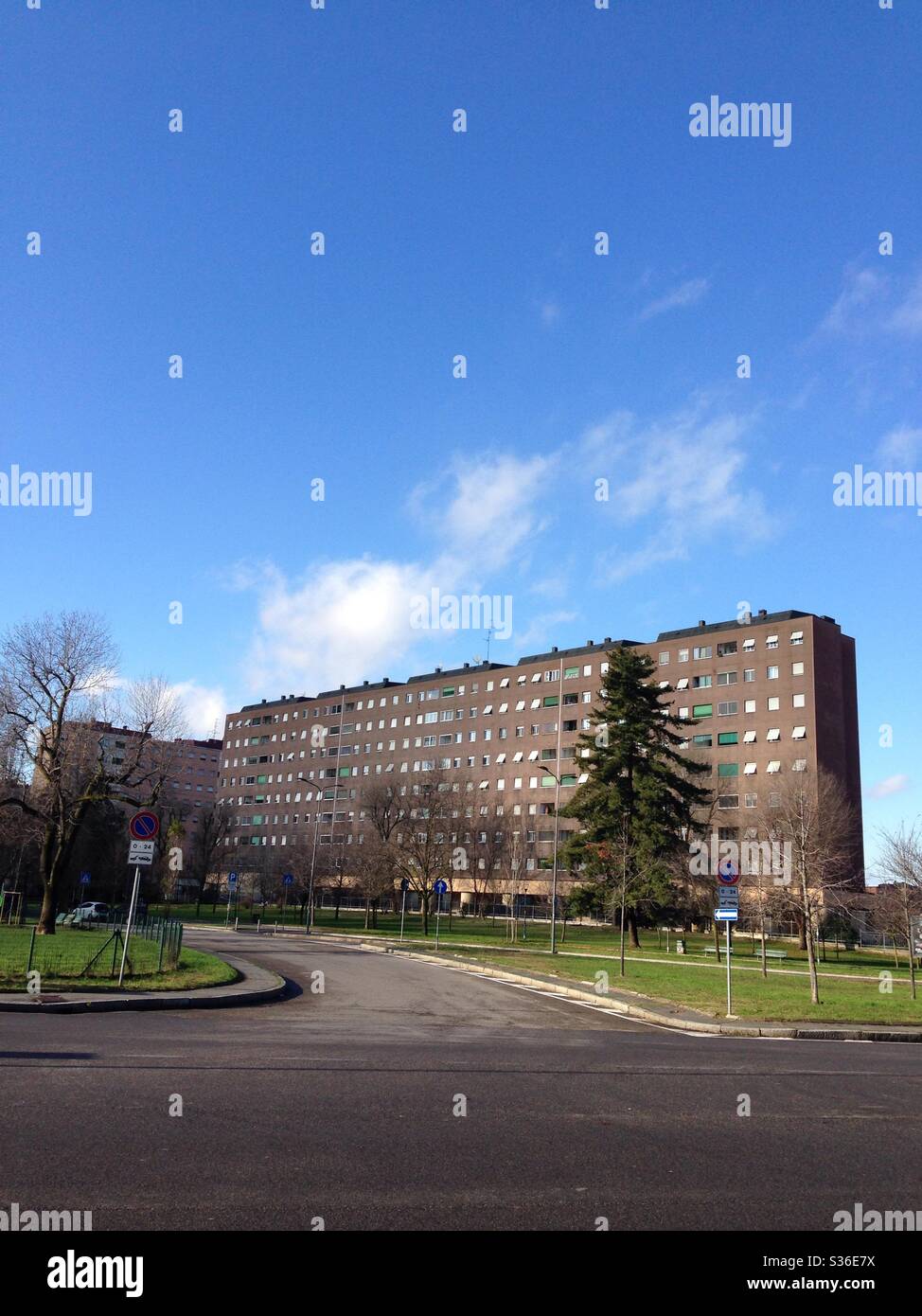 Apartment block in Quarto Cagnino, Milan, Italy, 2019. - Smartphone Captured Stock Image
