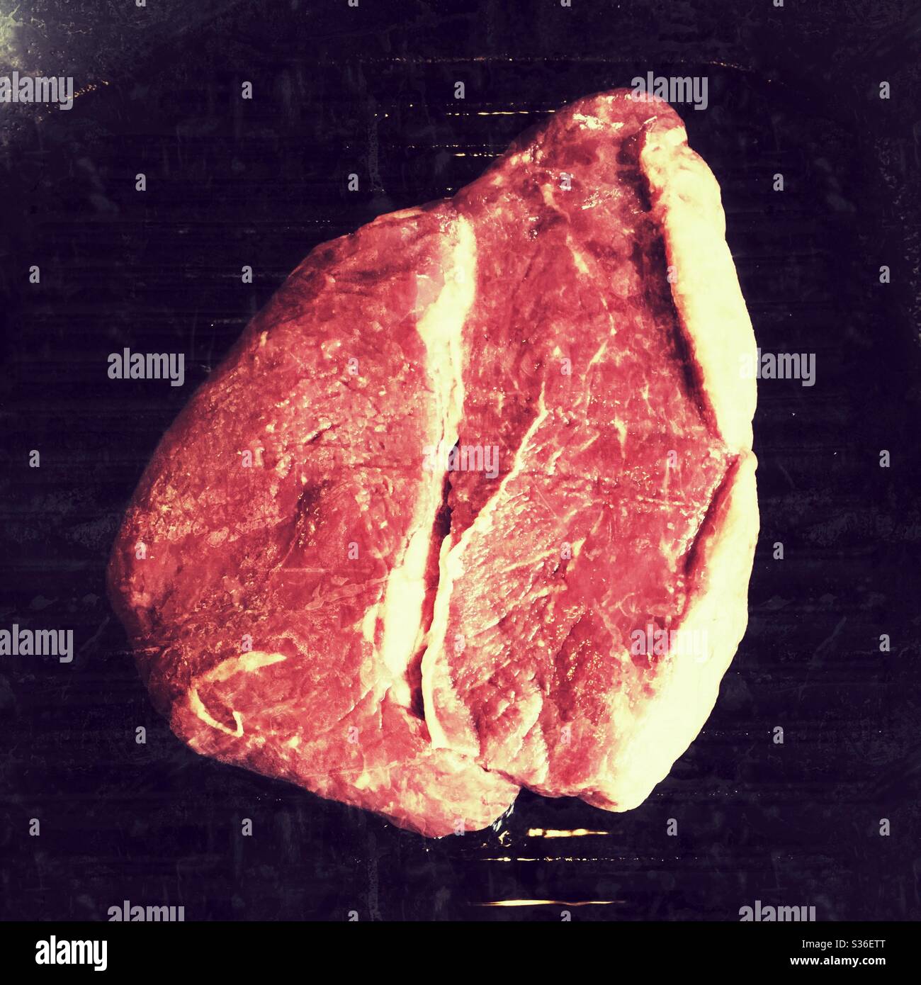 Large rump steak. Stock Photo