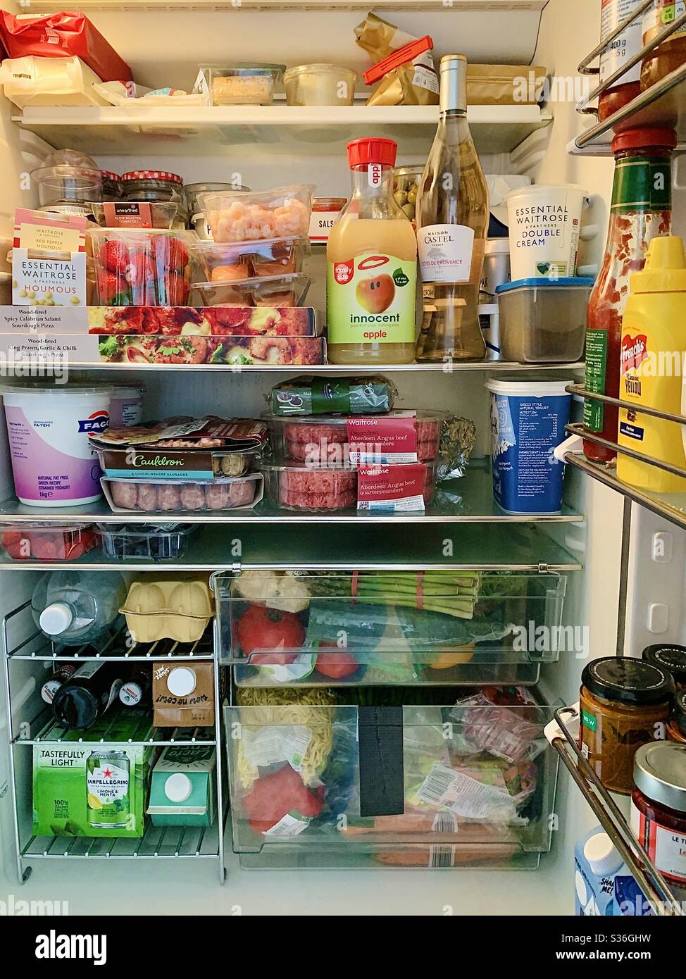 A fully stocked fridge Stock Photo