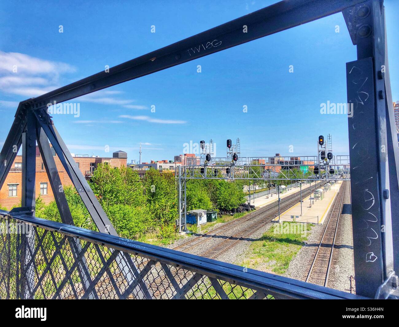 View of downtown Toronto on the horizon. - Smartphone Captured Stock Image