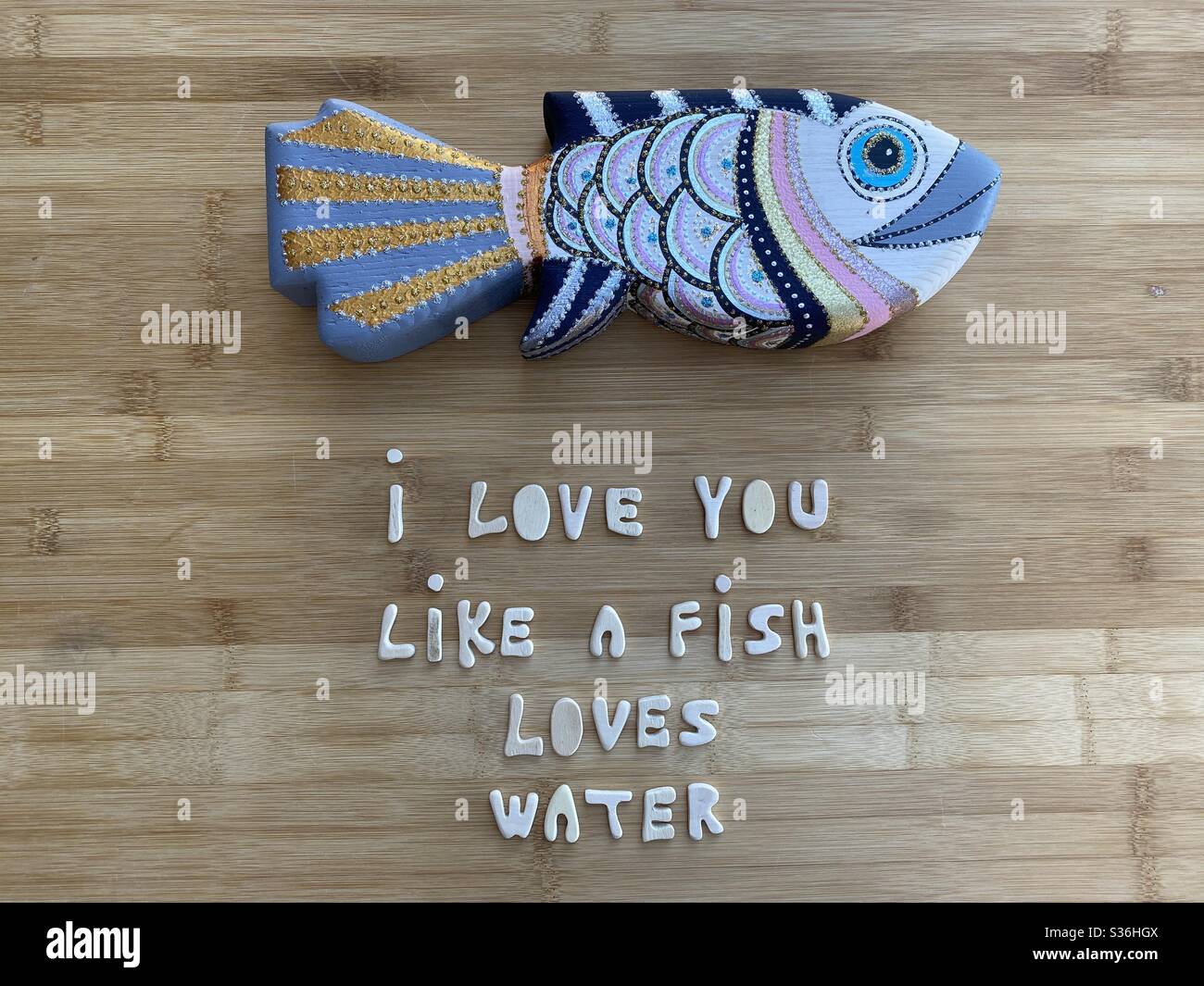 I love you like a fish loves water Stock Photo