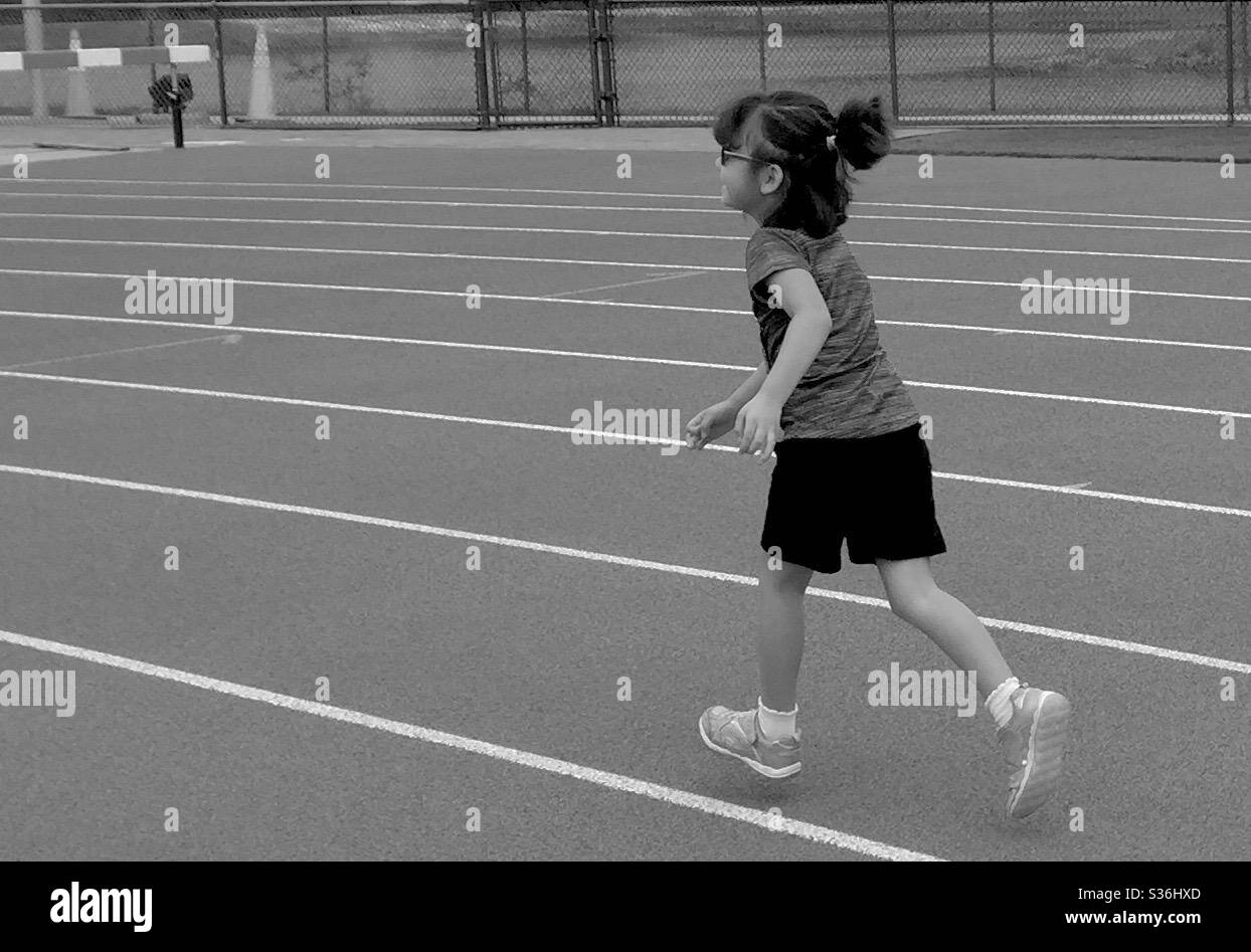 Track running Black and White Stock Photos & Images Alamy
