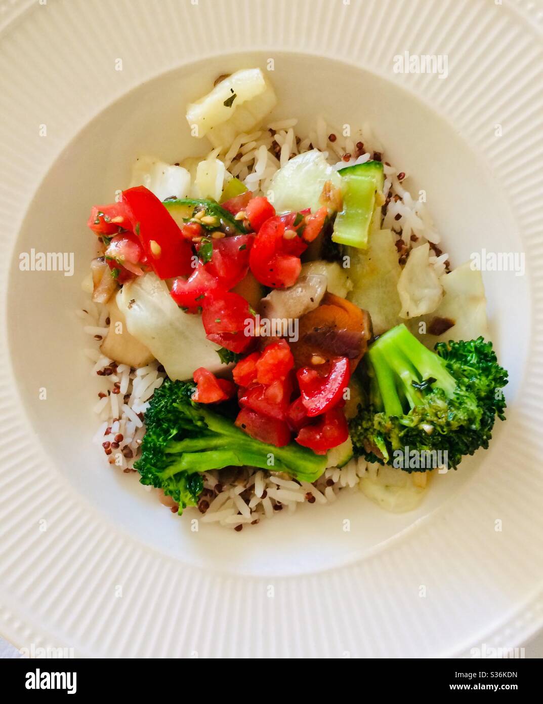 Rice & quinoa with veggies Stock Photo Alamy