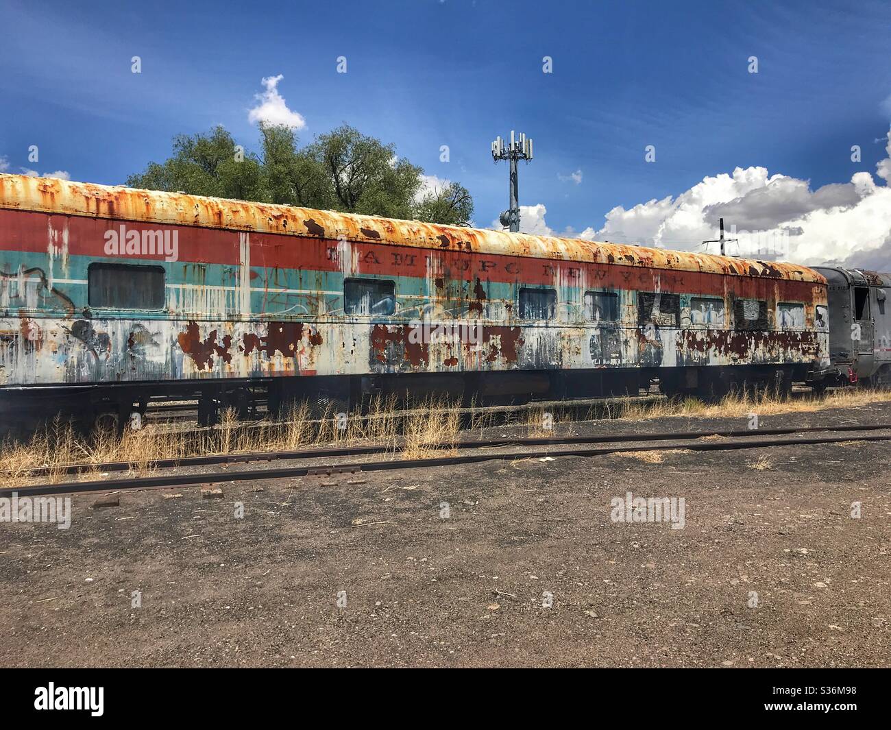 Old train cars in Alamosa Colorado Stock Photo Alamy