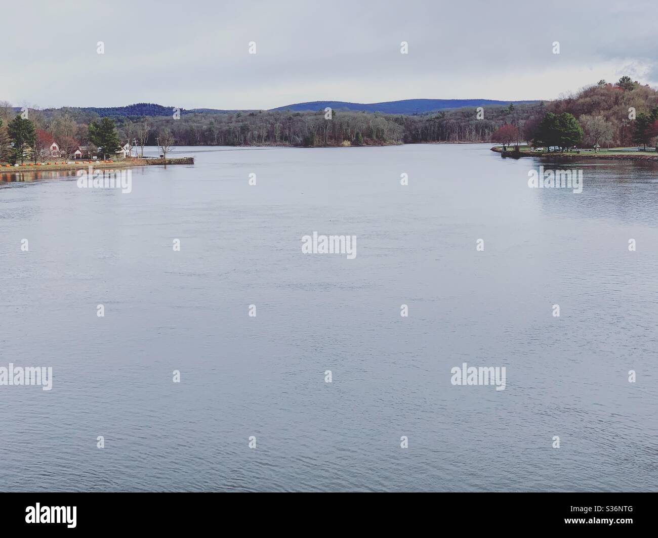 Connecticut River viewed from the village of Turners Falls, Montague, Massachusetts, United States - Smartphone Captured Stock Image