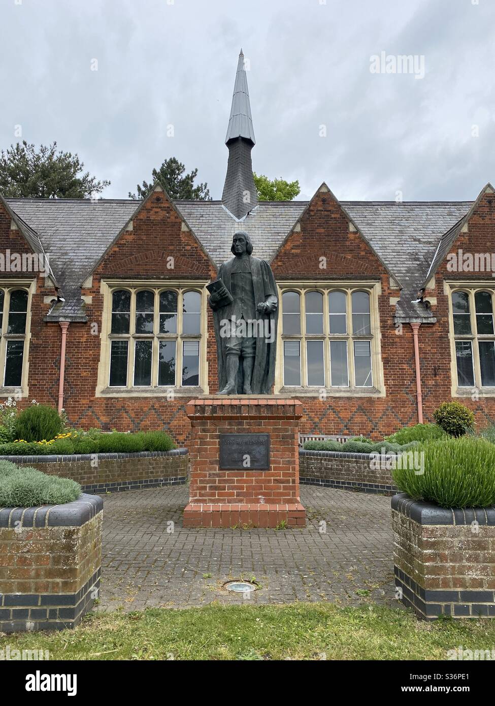 Statue of John Ray (1627-1705), Naturalist and Theologian outside Braintree Museum, Essex Stock Photo