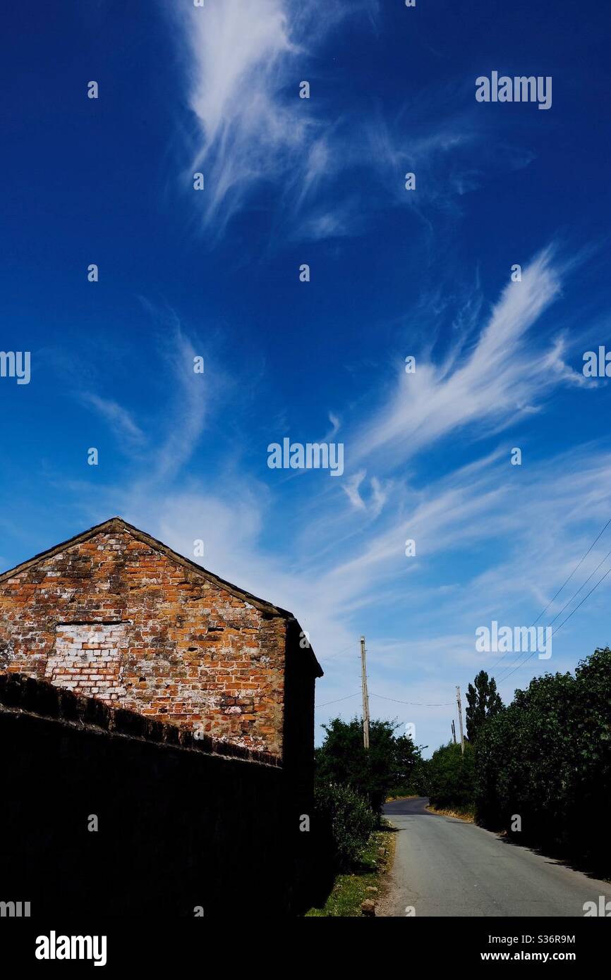 Blue Sky Barn Stock Photo