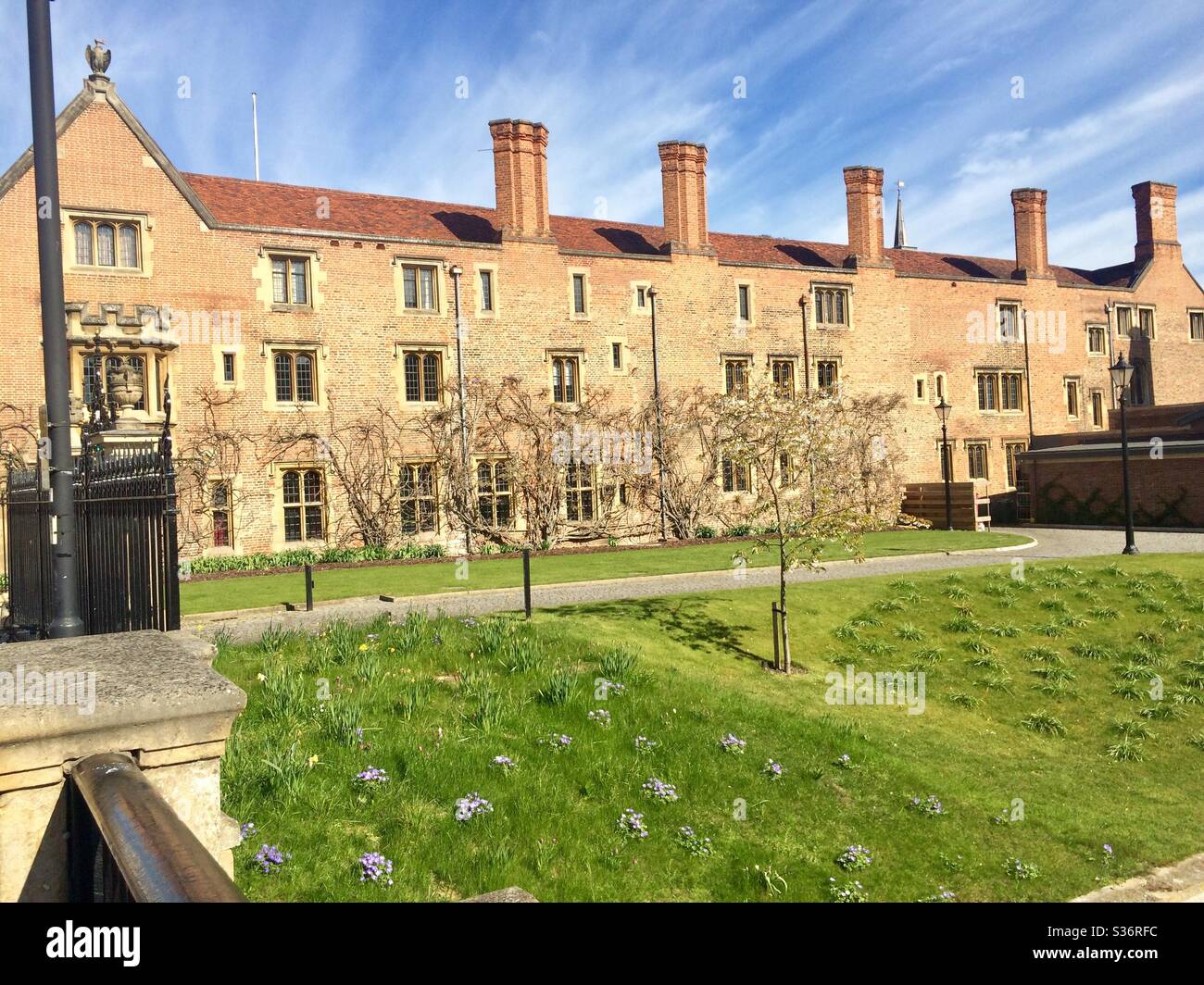 Magdalene College, Cambridge in the early morning Spring sunshine Stock Photo