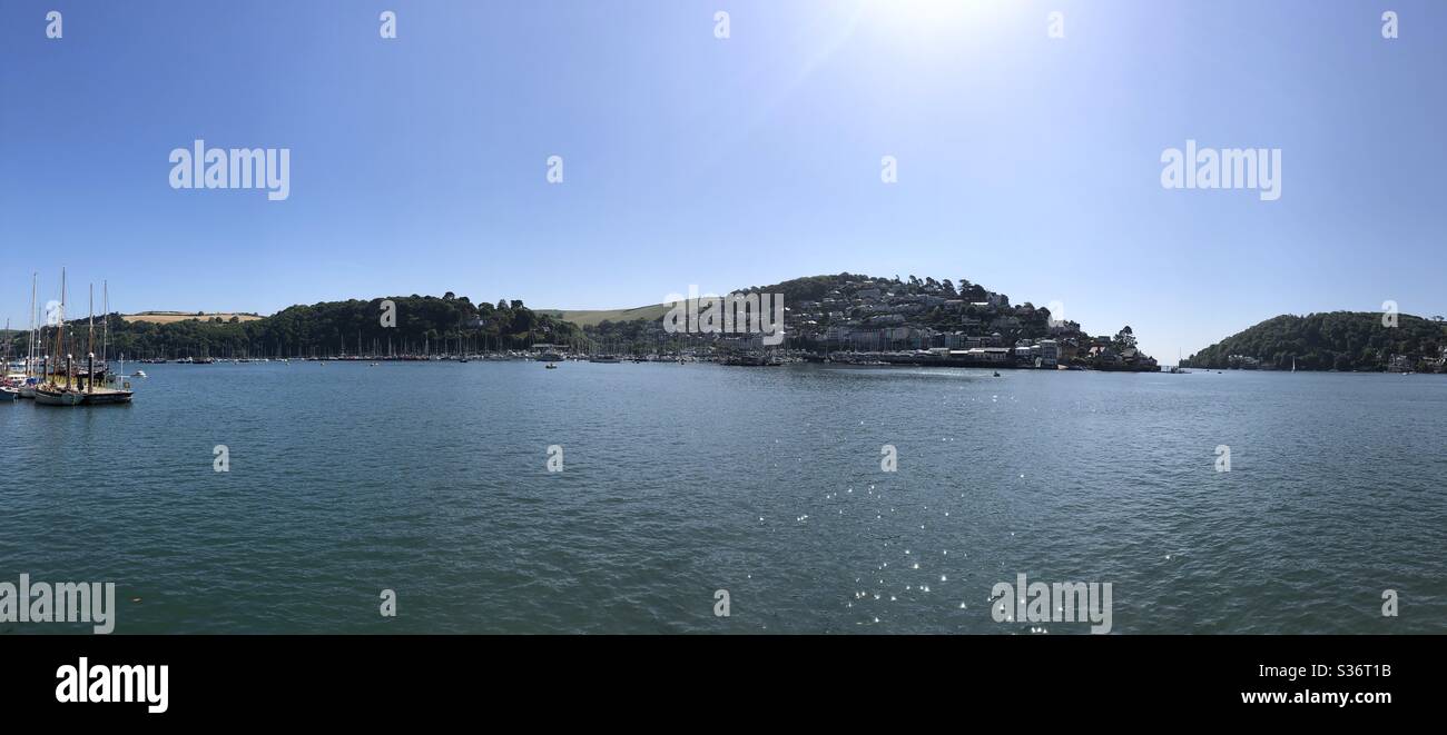 Kingswear and the River Dart in Devon from the Dartmouth Embankment - Smartphone Captured Stock Image
