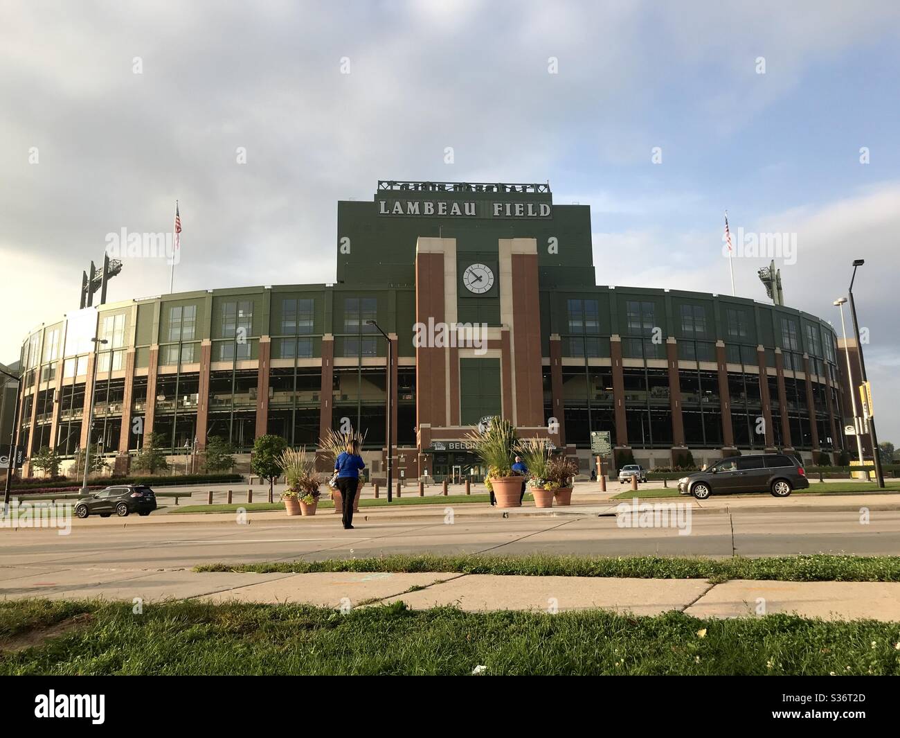 Green Bay, Wisconsin/USA. September 19, 2019. The exterior of the famous American football stadium Lambeau Field- home of the Green Bay Packers. Stock Photo