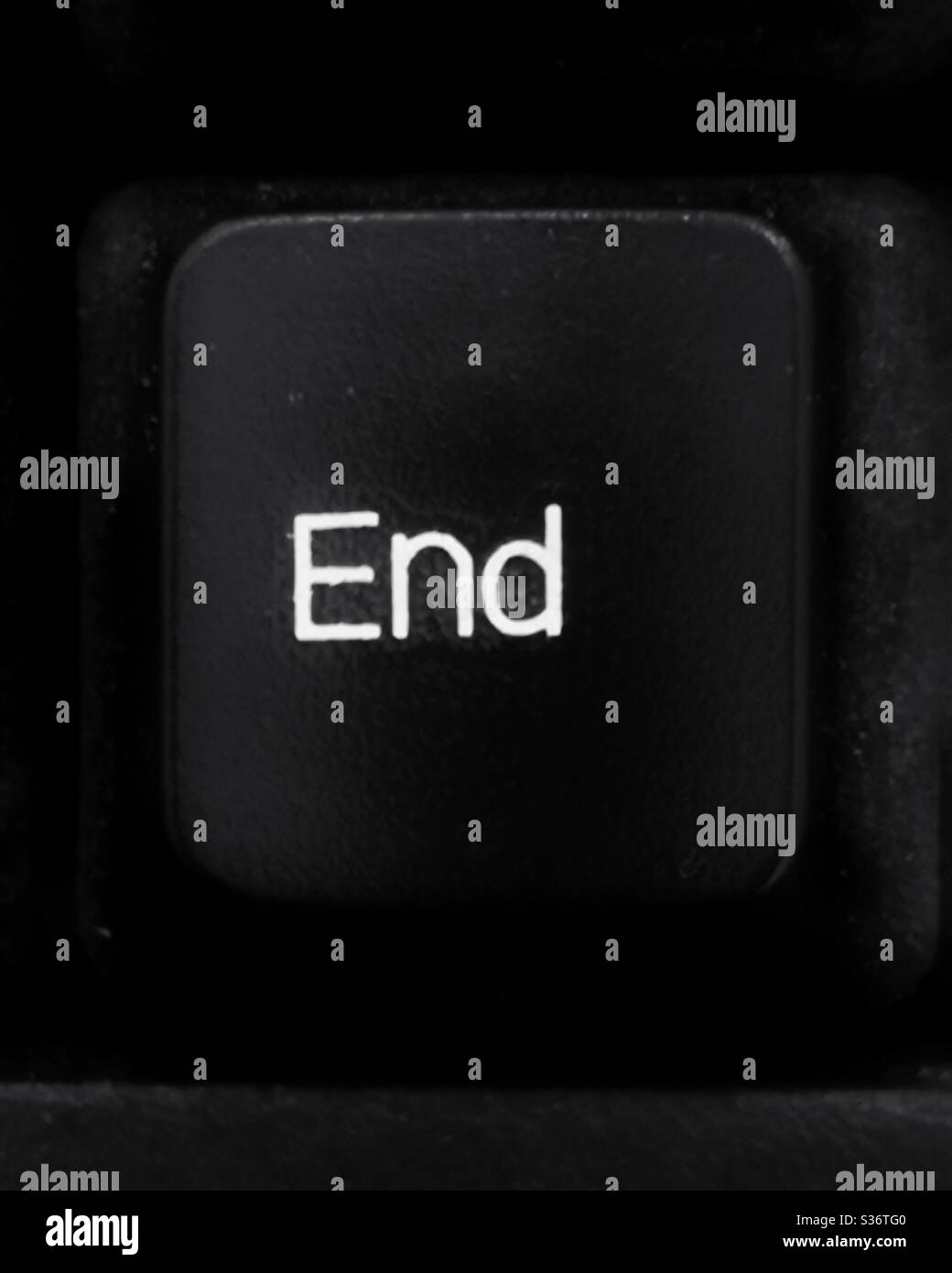 End button from black computer keyboard - Smartphone Captured Stock Image