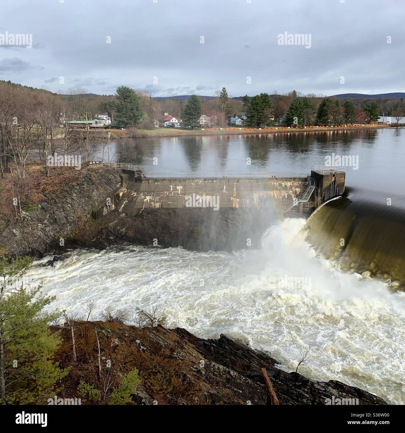 Turners Falls Dam, Turners Falls, Montague, Massachusetts, United States - Smartphone Captured Stock Image