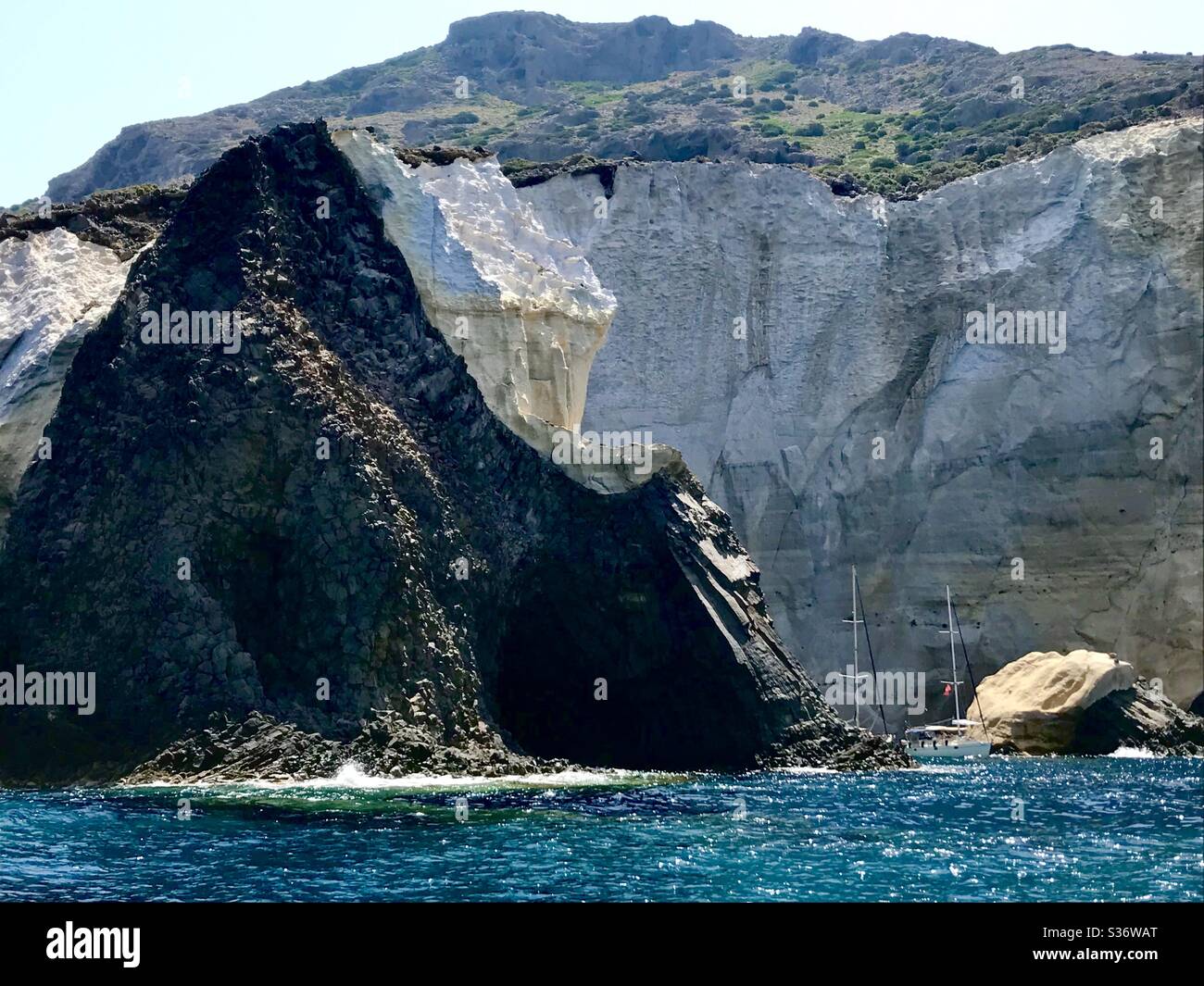 Sailing Milos Greece Stock Photo Alamy