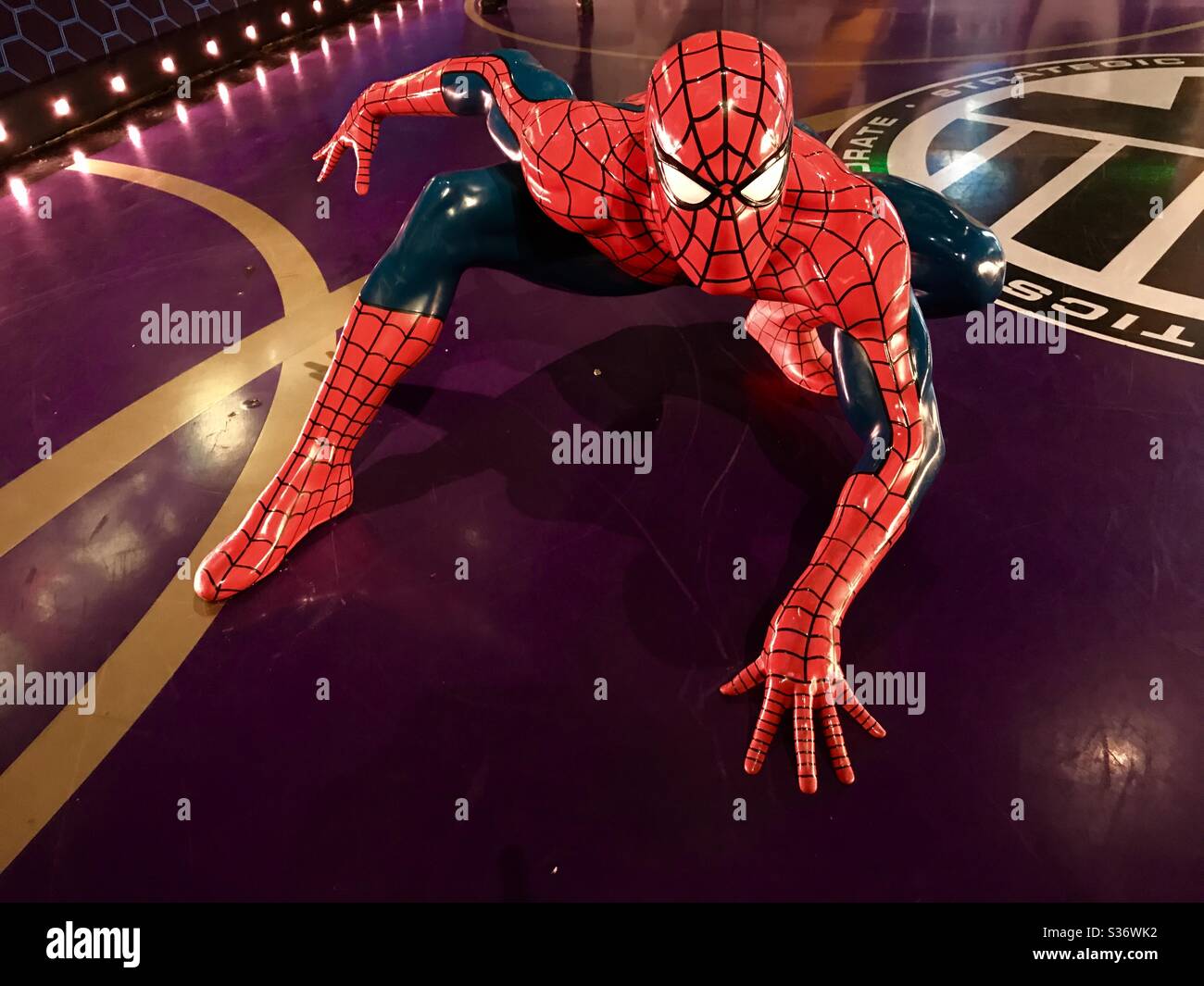 Hollywood, California/USA. August 4, 2019. Spiderman figure on display at Madame Tussaud's in Hollywood. Stock Photo