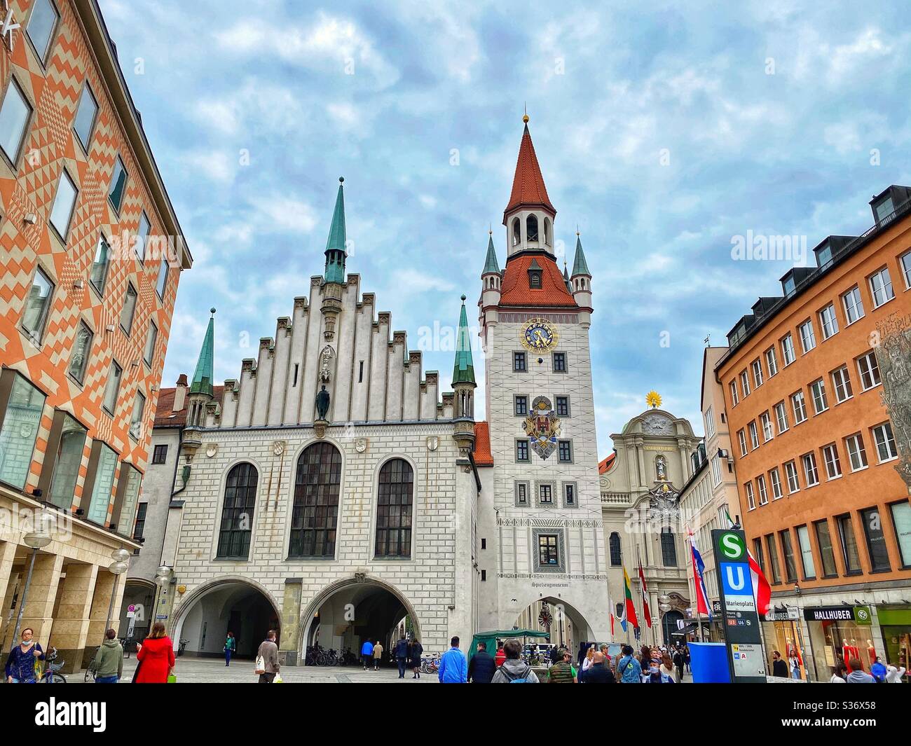 Altes Rathaus - Old Town Hall at Marienplatz in Munich. - Smartphone Captured Stock Image