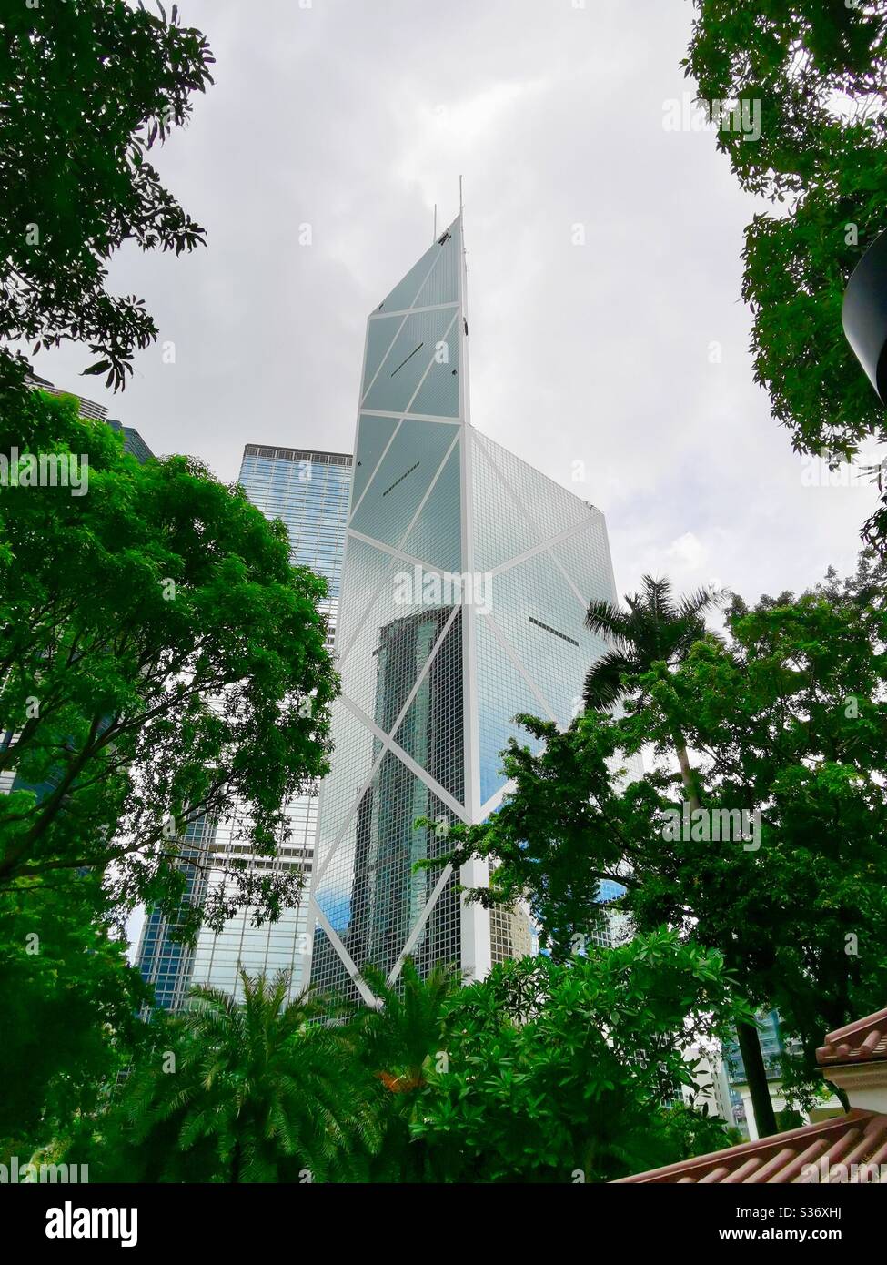 The Bank of China building in Hong Kong. - Smartphone Captured Stock Image