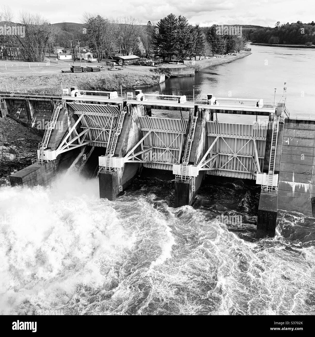 Turners Falls Dam, Turners Falls, Montague, Massachusetts, United States - Smartphone Captured Stock Image