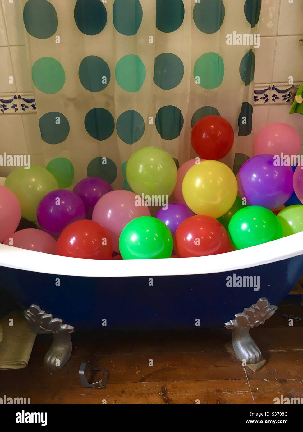 Balloons in a bath Stock Photo