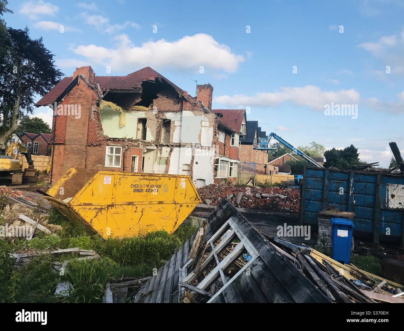 House being demolished in Bramhall, south Manchester Stock Photo