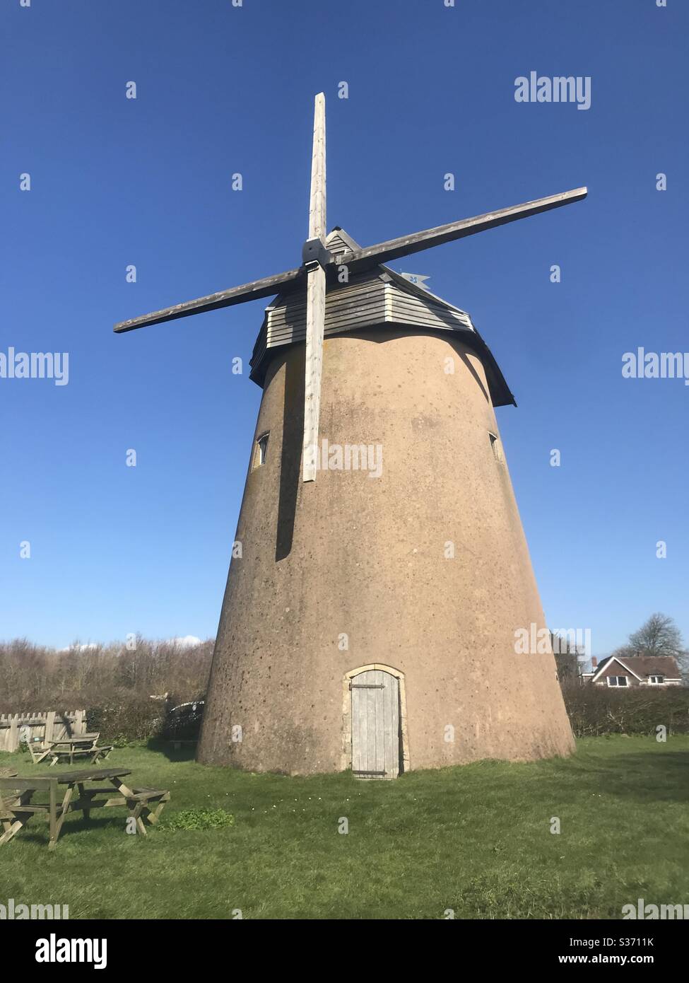 Bembridge Windmill, Isle of Wight, U.K. Stock Photo