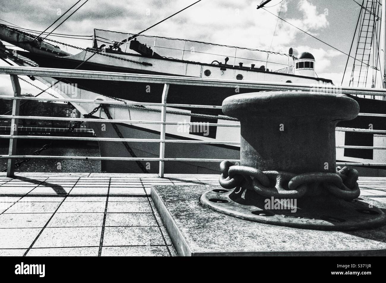 Tall Ship Glenlee on the River Clyde at the Riverside Museum in Glasgow, Scotland. - Smartphone Captured Stock Image