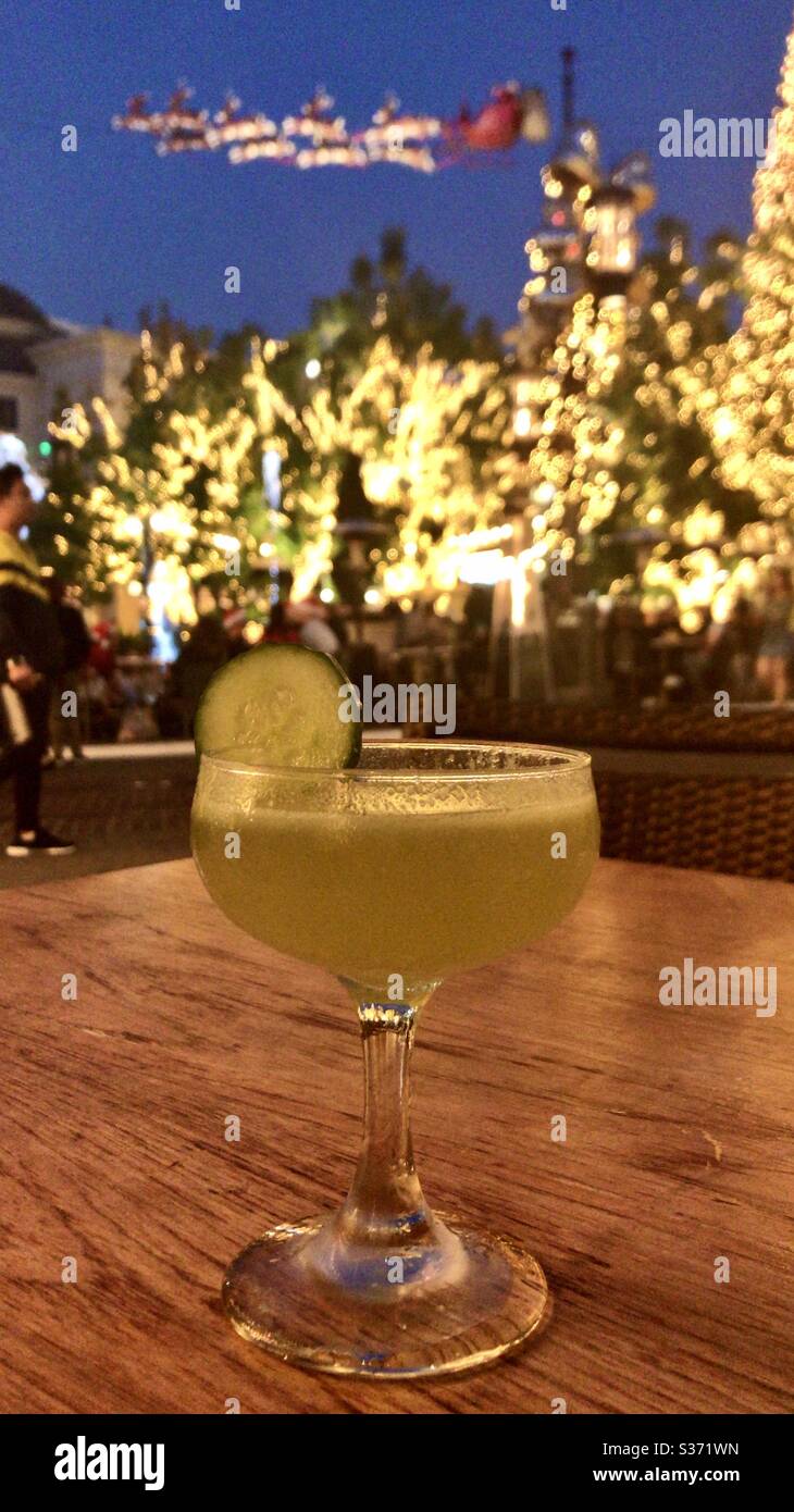 Holiday Drinks in Los Angeles. Shops at the Grove. December 2018 Stock
