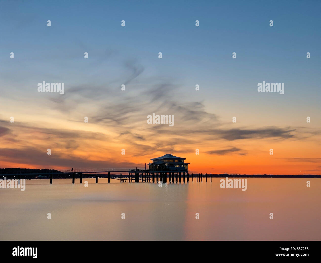 Long exposure shot at dusk near Timmendorferstrand beach in North-East Germany, Ostsee - Smartphone Captured Stock Image