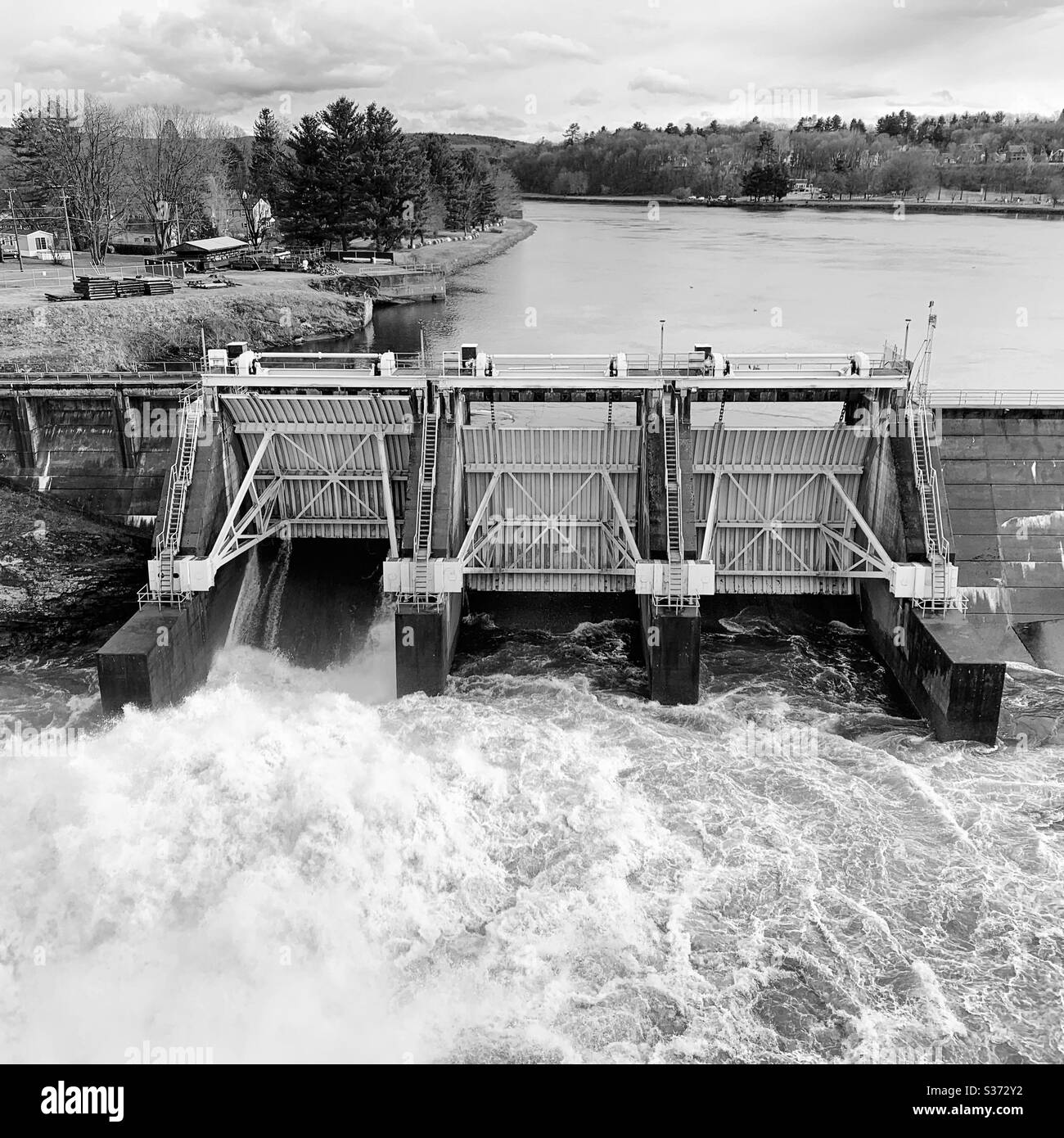 Turners Falls Dam, Turners Falls, Montague, Massachusetts, United States - Smartphone Captured Stock Image
