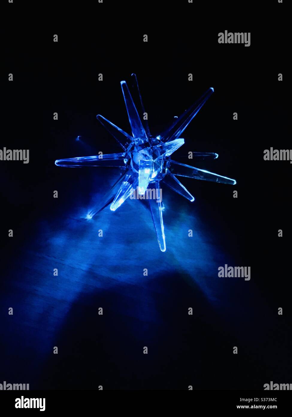 Blue illuminated Christmas decoration - Smartphone Captured Stock Image
